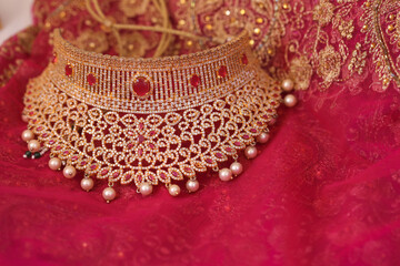 red and gold jewelry