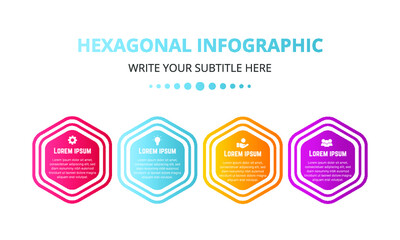Gradient Business Infographic With Hexagon Shapes