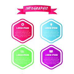 Colorful Business Hexagon Infographic With Text Space