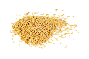 Dried seed yellow mustard isolated on a white background