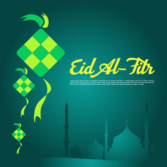 greeting card collection Eid al Fitr. Muslim design collection. Islamic religious holiday. vector