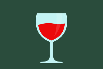 wine glass vector icon flat