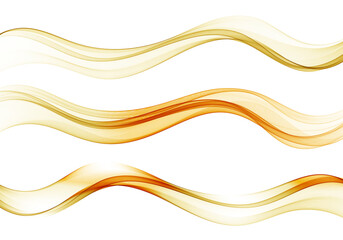 Set of abstract gold wave design elements.