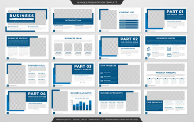 Fototapeta na wymiar business presentation template design with modern and minimalist style use for business portfolio and annual report