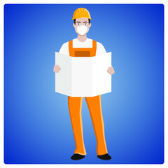 Vector illustration for Engineer use Face Mask EPS10