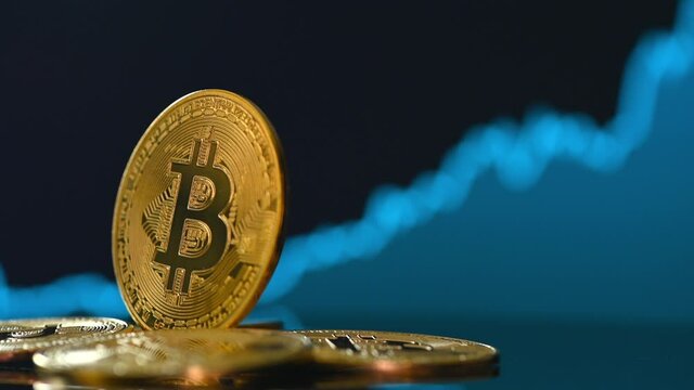 bitcoin memorial coins in a financial increase concept