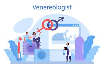 Venereologist concept. Professional diagnostic of dermatology disease
