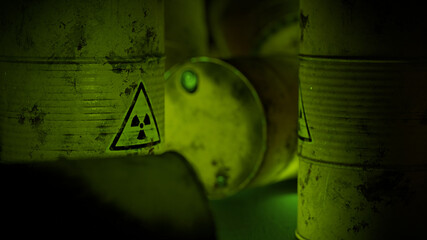 radioactive waste in barrels
