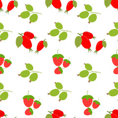 Pattern with berries. Vector illustration.