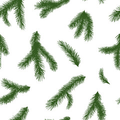 Christmas (New Year) background. Seamless vector pattern of spruce branches 