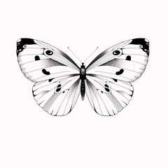 sketch of a butterfly on white background 