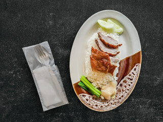 Roast duck with rice