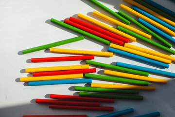 pencils on white background