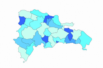 Fototapeta premium Dominican Republic Detailed Map With States