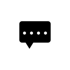 Chat bubble, speech bubble, icon   in solid black flat shape glyph icon, isolated on white background 