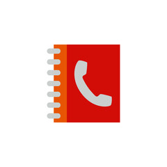 Phone book, address book icon in color icon, isolated on white background 