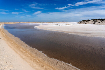 Sea salt saline factory in Baja California desert