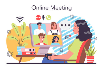 Business negotiations concept. Business meeting and correspondence.