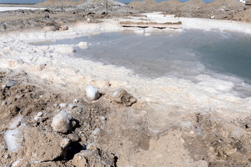 Sea salt saline factory in Baja California desert