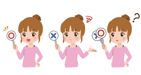 回答する若い女性のイラスト