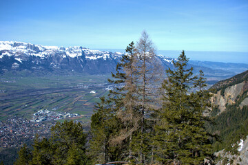 View over the rhine valley from Liechtenstein 19.2.2021