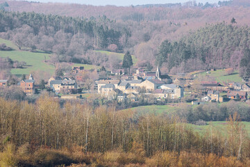 Warnant sitting against a hillside in the Condroz, near Namur