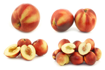 fresh and juicy nectarine on a white background