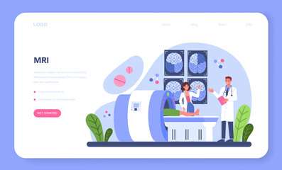 Radiology web banner or landing page. Idea of health care and disease
