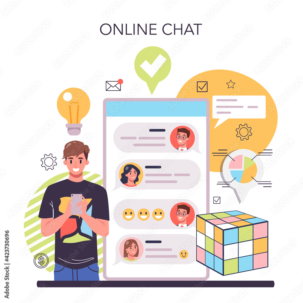 Fototapete solution online service or platform. solving problems and finding