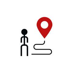 Location destination icon in color icon, isolated on white background 