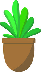 Home flowers. Flowers in pots. Flat design.