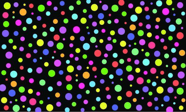 Colorful circles on black background wallpaper