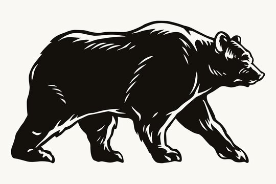Strong bear black silhouette concept