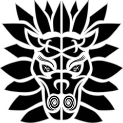 tribal mask tattoo