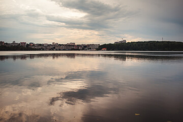 sunset over the river