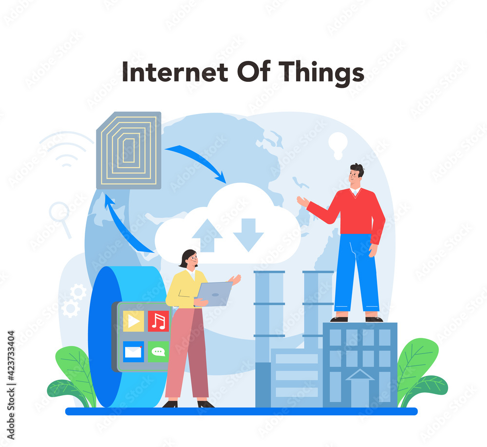 Poster internet of things concept. idea of smart wireless electronics.