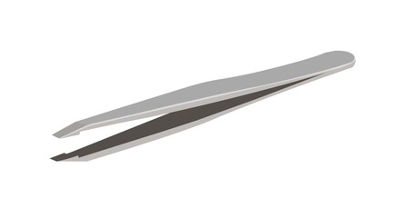 Vector isolated illustration of realistic metal tweezers