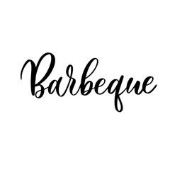 Barbeque - a calligraphic inscription in line.
