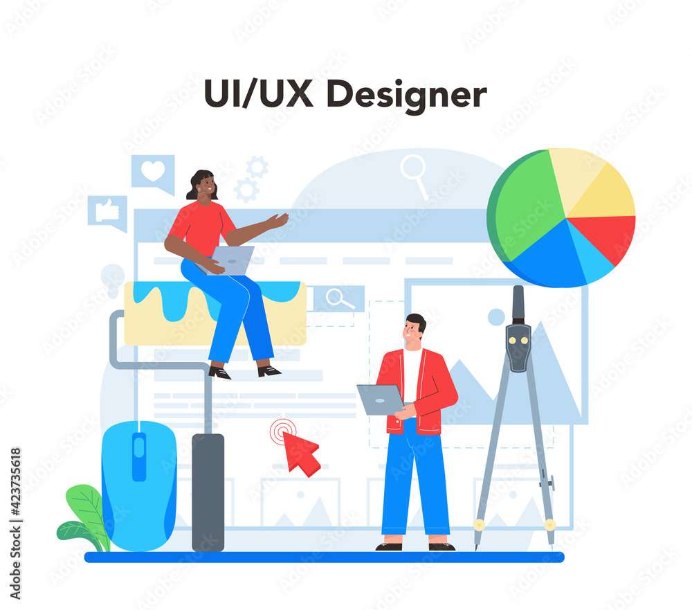 Poster ux ui designer concept. app interface improvement. user interface