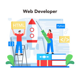Web development concept. Website optimization and web page interface
