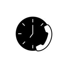 customer support icon in solid black flat shape glyph icon, isolated on white background 