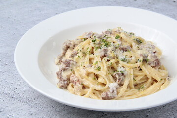 Freshly cooked Italian food pasta