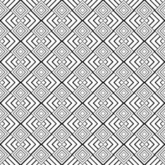 Monochrome Rhombuses Pattern. Vector Black White Rhombuses Pattern. Black And White Diagonal Monochrome Ornament. Vector Seamless Rhombuses Pattern.
