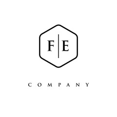 initial FE logo design vector