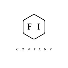 initial FI logo design vector