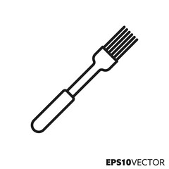 Fototapeta premium Silicone brush line icon. Outline symbol of barbecue, baking and cooking utensil. Kitchen equipment vector illustration.