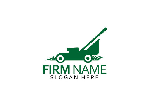 Lawnmower Logo Or Icon, Lawn Moving And Lawn Care Service Logo , Cutting Grass Company Logo Vector