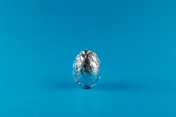 Egg in aluminum foil.