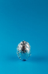 Egg in aluminum foil.
