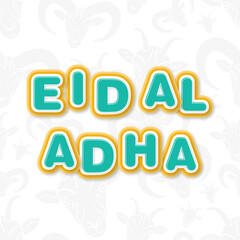 Eid Al Adha greeting card for the Muslim community festival celebration.